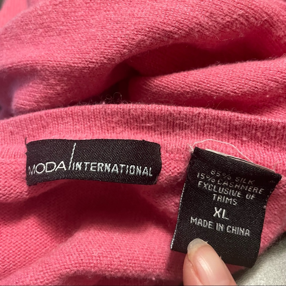 Moda International Girls' Pink X-Large Crop Cardigan - Picture 8 of 10